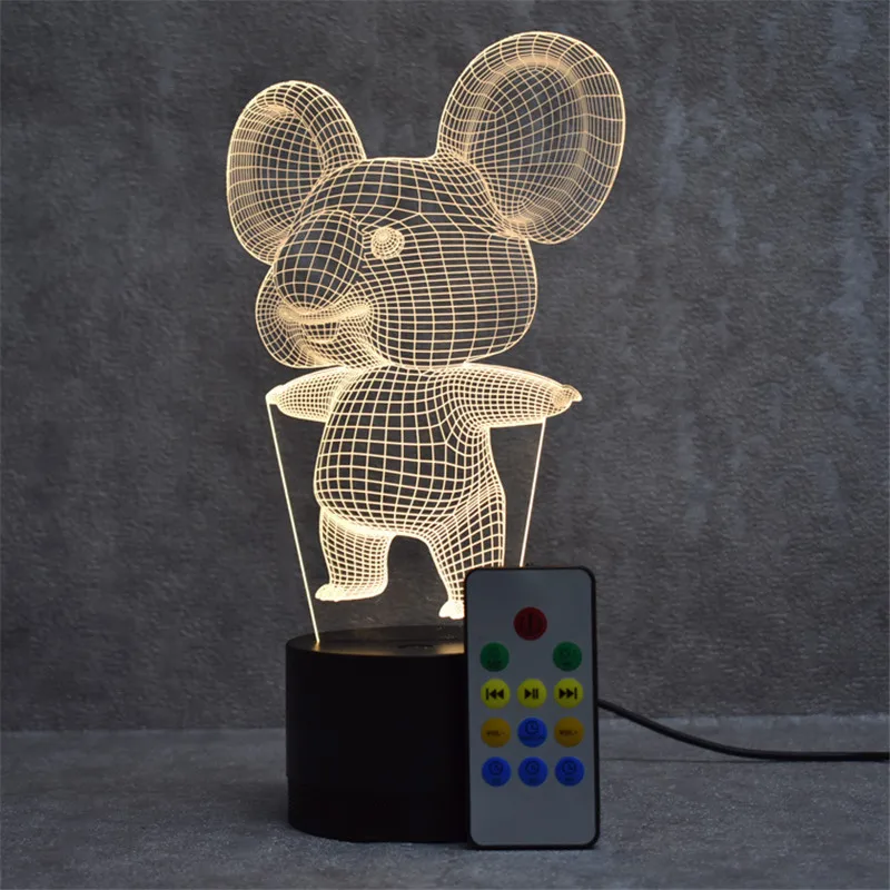 Новый гипнотический музыкальный 3D ночник умный дом светодиодный свет дистанционное управление звук