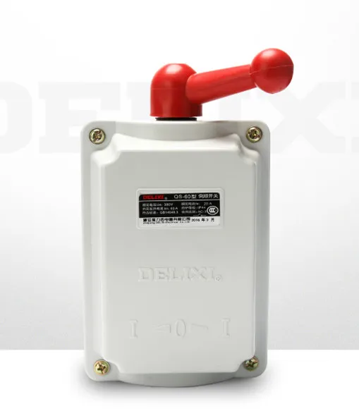 

DELIXI QS- 15A 30A 60A 380V 220V Waterproof reversing switch, three-phase motor forward,backward, reverse switch