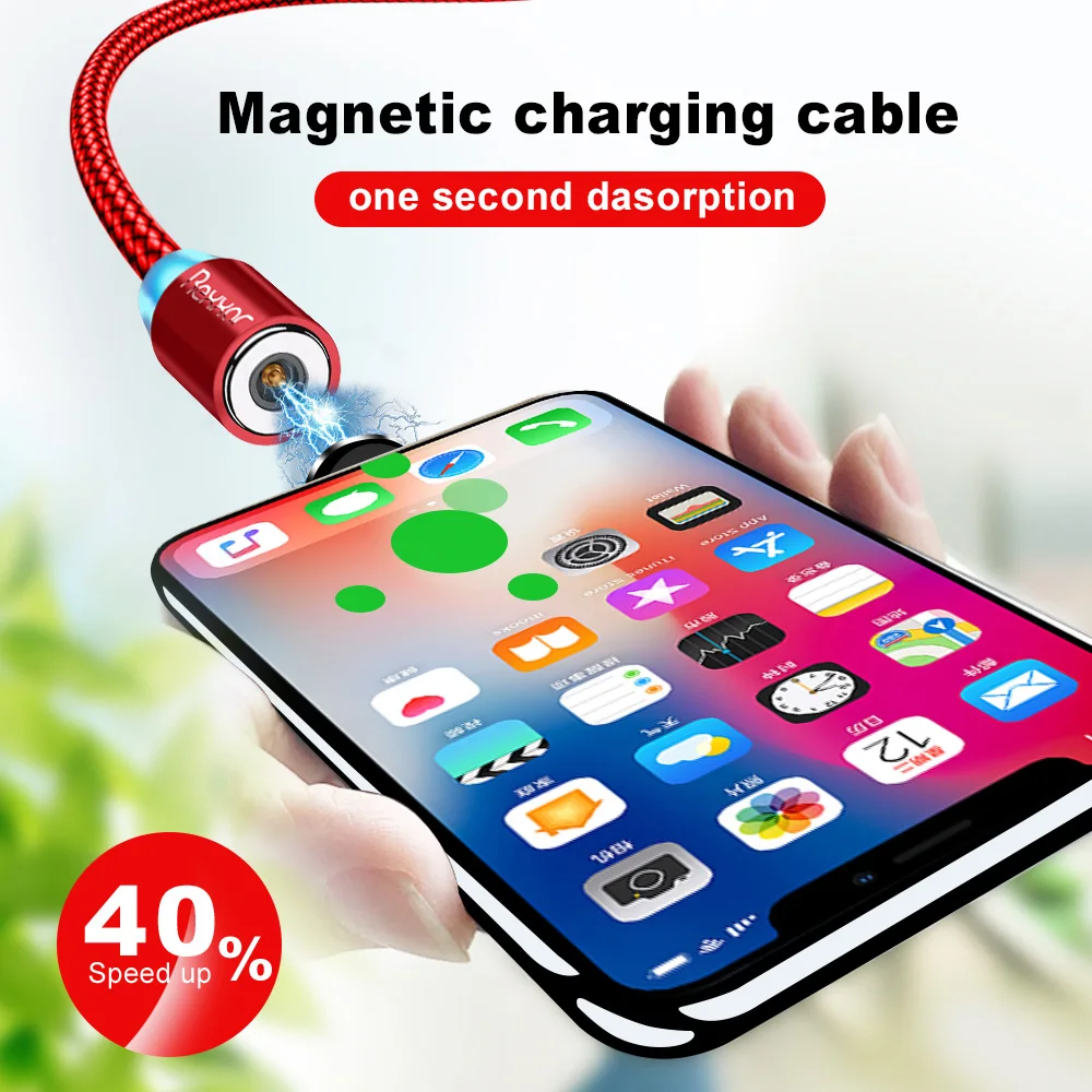 Магнитный кабель Micro USB Type C 2 м для быстрой зарядки iPhone 11 Pro XS Max 7 Samsung Xiaomi шнур
