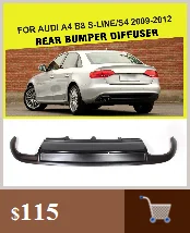 FRP черный грунт передний бампер спойлер сплиттеры для Audi A4 B8 Sline S4 седан 4-дверь 2009-2012