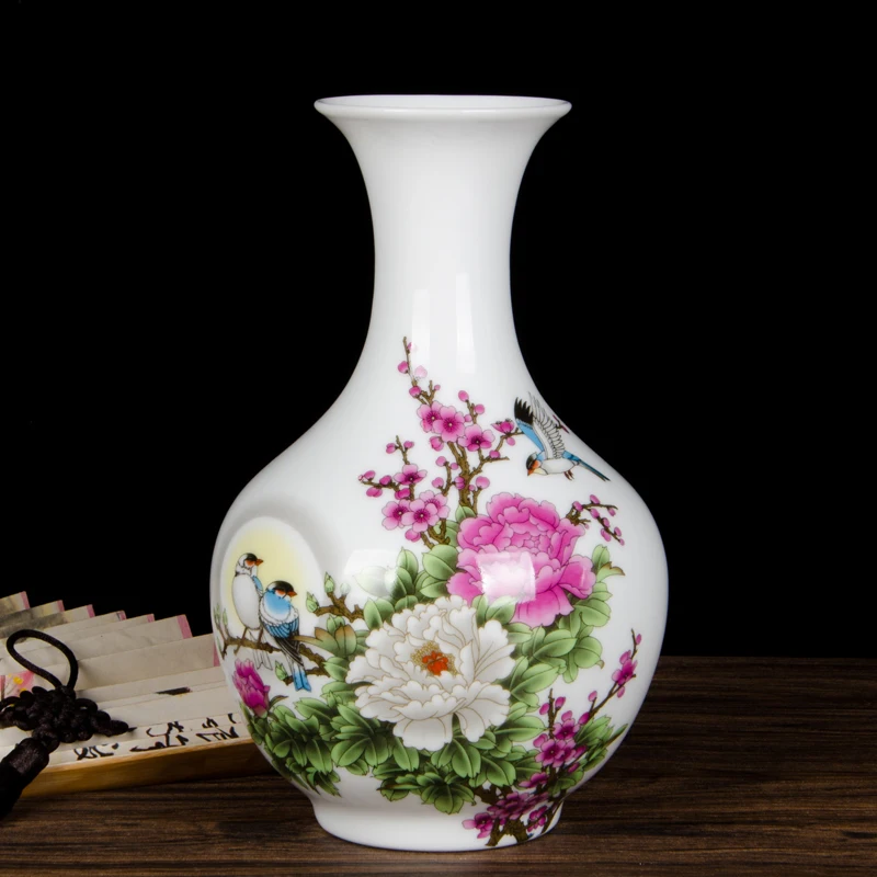 

Керамические вазы Jingdezhen с нежной и гладкой текстурой, Гидропонные растения в китайском стиле, украшения для гостиной, телевизора, шкафа, ...