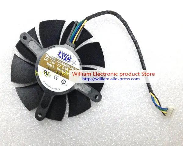 Оригинальный AVC DASB0815B2U DC12V 0.60A диаметр 75 мм для графической карты GTX560TI охлаждающий вентилятор