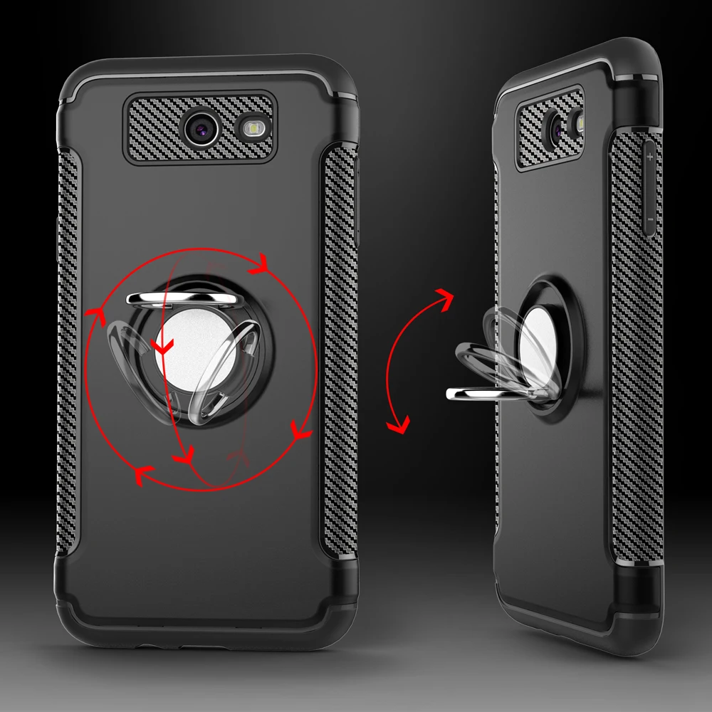 Для samsung Galaxy J7 на заднюю панель J727 Чехлы J7 Sky Pro V палец кольцо противоударный чехол для Galaxy Halo шириной 2, автомобильный держатель, подставка, полное покрытие