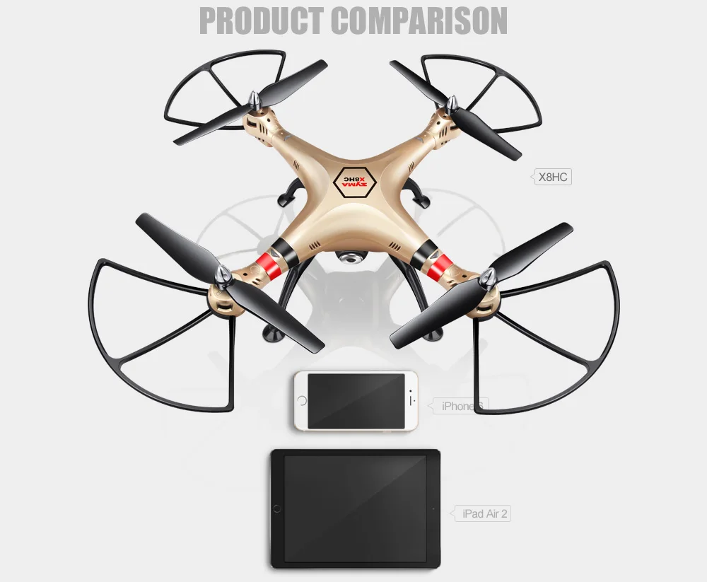 SYMA X8HW(W/Wi-Fi в режиме реального времени) X8HC X8HG(нет Wi-Fi в режиме реального времени) 6 оси 4CH Квадрокоптер с дистанционным управлением Drone HD Камера вращаю вертолет высокой нагрузки