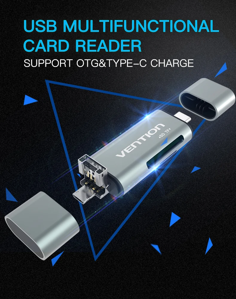 Vention SD Card Reader карта памяти картридер Micro USB 2.0 карт ридер Мини Micro SD памяти TF OTG Картридер для телефон с OTG fuction& PC