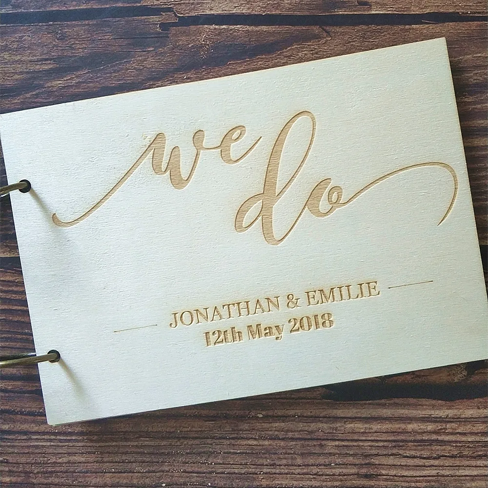

Персонализированная Свадебная книга «We Do Guest Book», альбом под заказ, Деревянный Подарок на годовщину помолвки, свадебная книга с памятью