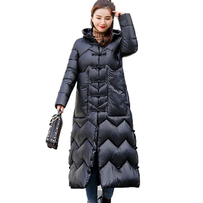 2018 Новая зимняя женская теплая хлопковая куртка в китайском стиле Женская парка