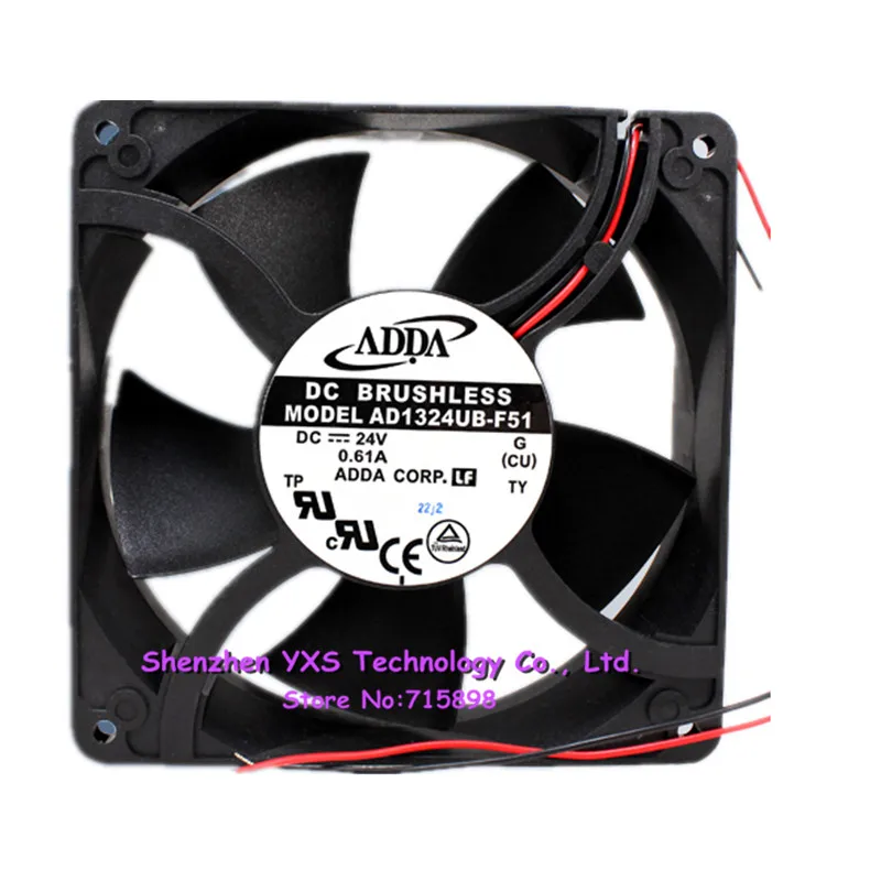 AD1324UB-F51 DC 24V 0.61A 14 64 W 3500RPM 2 провода 12738 12 см 127*127*38 мм шарикоподшипник охлаждающий
