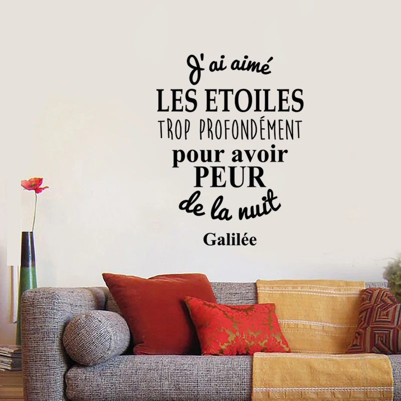 

French Proverbs DIY Vinyl Wall Sticker Living room bedroom Home Decoration Creative gift Art Murals JG3965