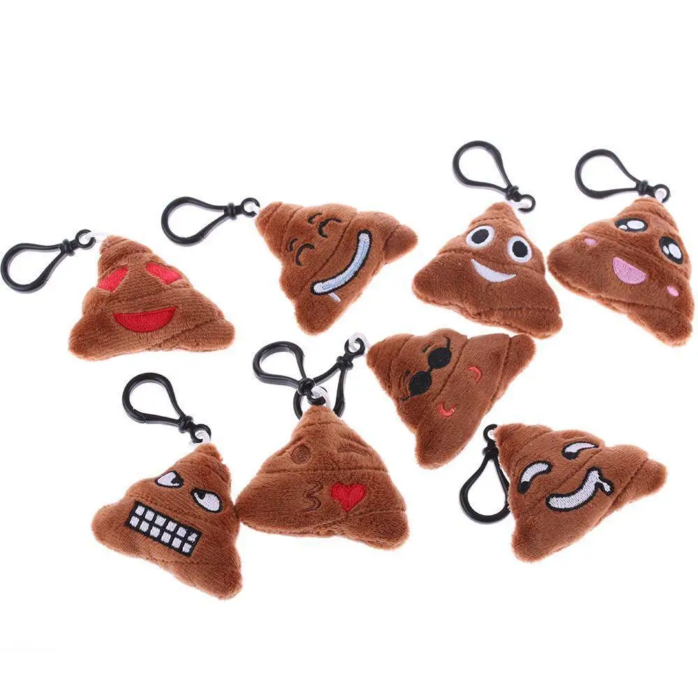 Key Ring 5*6cm Soft Phone Bag Pendant Cute Emoji Emoticon Plush Stuffed Poo Shape Keyring Keychain Chains | Украшения и