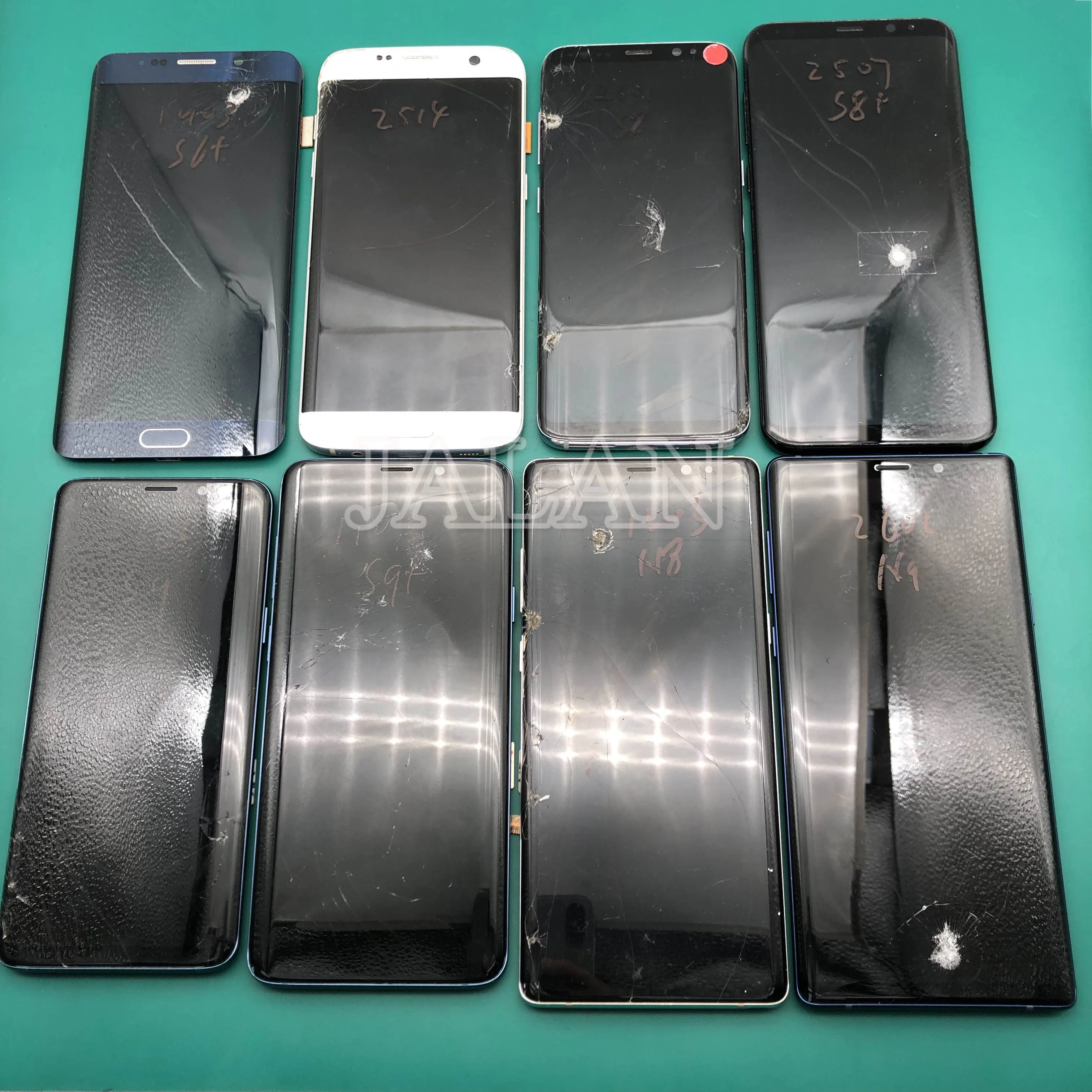 Тренировочный ЖК экран для телефона от S7 edge до s9 plus черный точечный дисплей