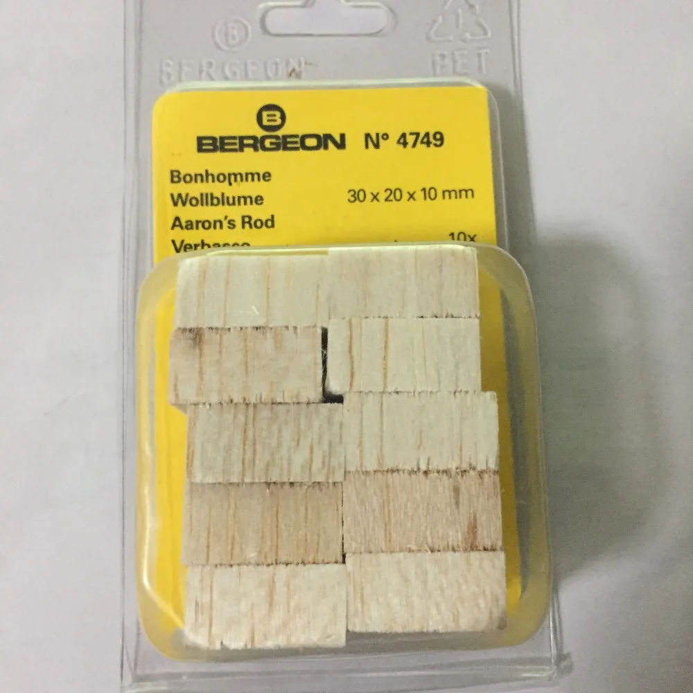 Bergeon 4749 полировка древесины. Коробка из 10 штук для инструментов для часов
