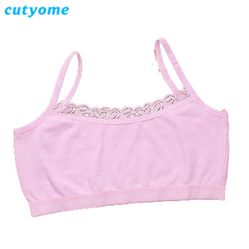 Sujetador para ni&ntilde;as adolescentes, camisola, ropa interior para ni&ntilde;os, modelo de algod&oacute;n puro, Color s&oacute;lido, encaje, chaleco para ni&ntilde;os peque&ntilde;os, Sujetadores, Ropa interior para ni&ntilde;os-1