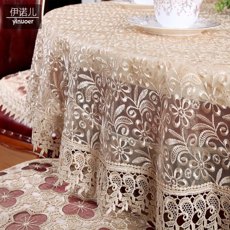 Европейская скатерть для стола с вышивкой и кружевом 1 шт.|toalha de mesa|de mesaflower tablecloth |