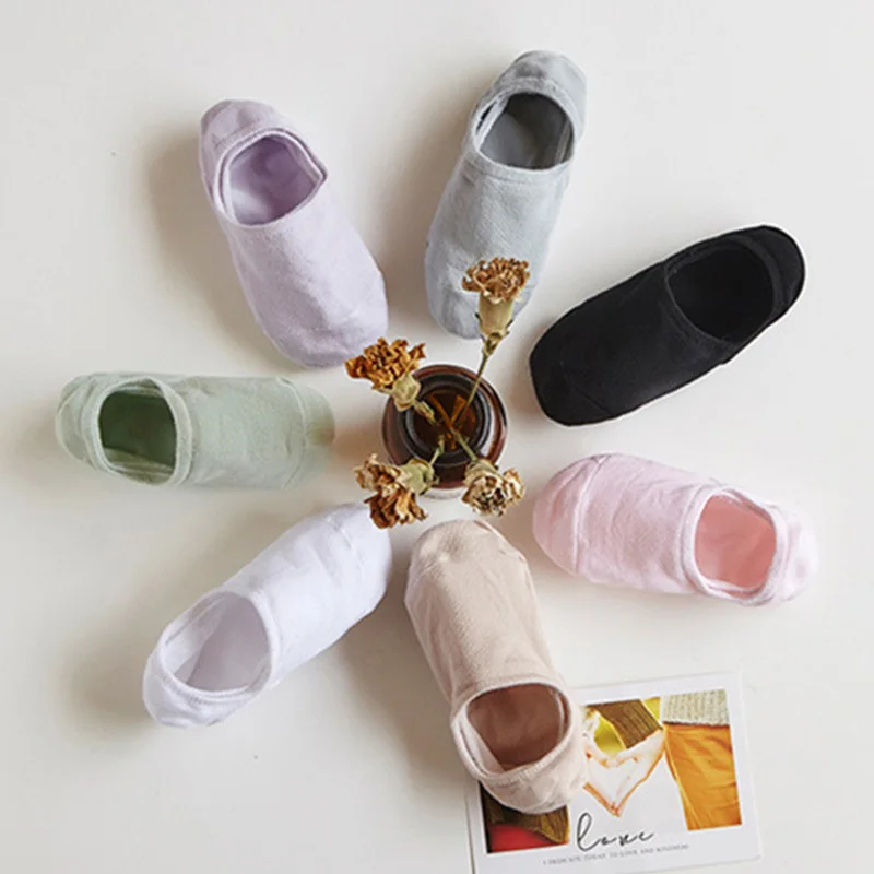 2019 Summer Socks Ladies Boat Cotton Black Shallow Mouth Short Tube Invisible Female 5pairs/lot =10pieces | Женская одежда
