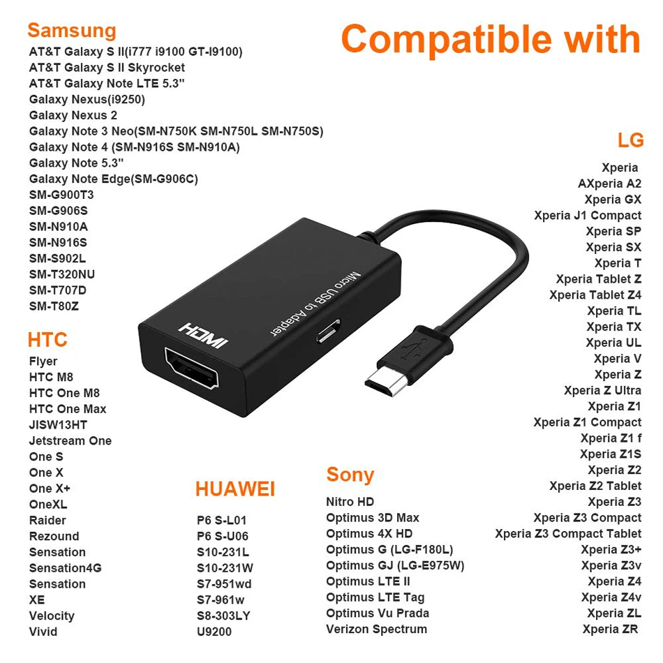 JKING Micro USB к HDMI 1080P HD аудио-видео кабель для HDTV конвертеры адаптеры для samsung huawei Android телефон планшет