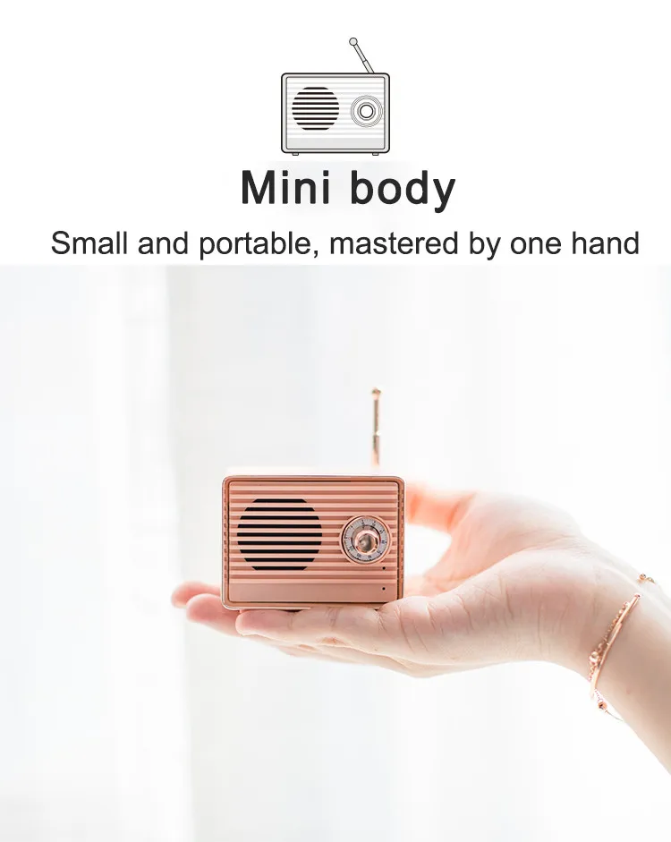 Ретро стерео fm-радио мини портативный динамик беспроводной Bluetooth динамик s винтажный милый Ностальгический тяжелый бас 3d стерео Hifi динамик