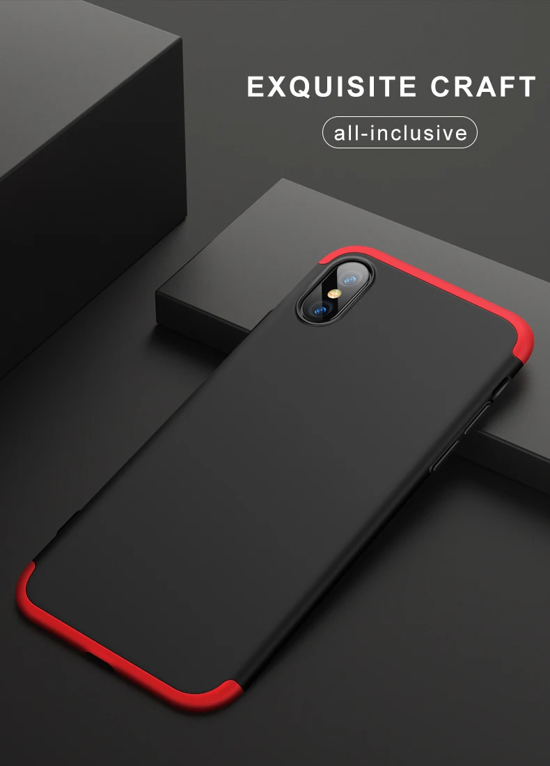 10 шт 360 градусов полное покрытие для iPhone XR X XS Max 8 7 Plus 6 6S SE 5 5S чехол телефона 3 в 1