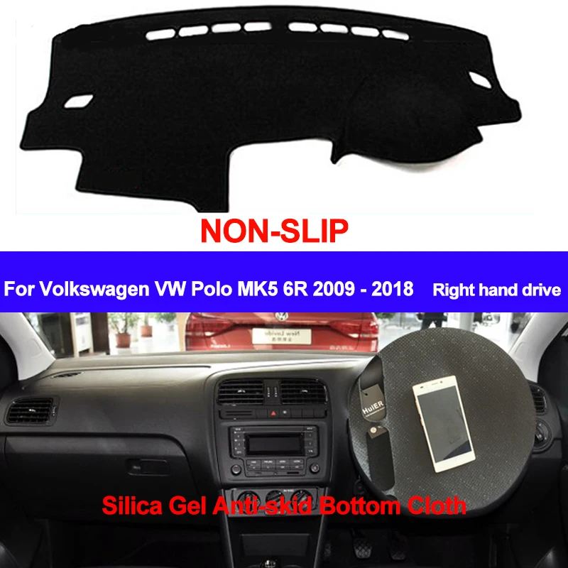 TAIJS для Volkswagen VW Polo MK5 6R 2009 2010 - 2015 2016 2017 2018 Dash коврик силиконовый нескользящий