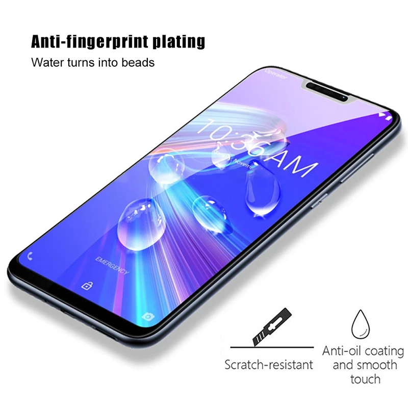2 piezas de vidrio de cubierta de pegamento completo para Asus Zenfone Max M2 ZB633KL vidrio templado Asus_X01AD Protector de pantalla Zenfone Max Pro M2 ZB631KL-1