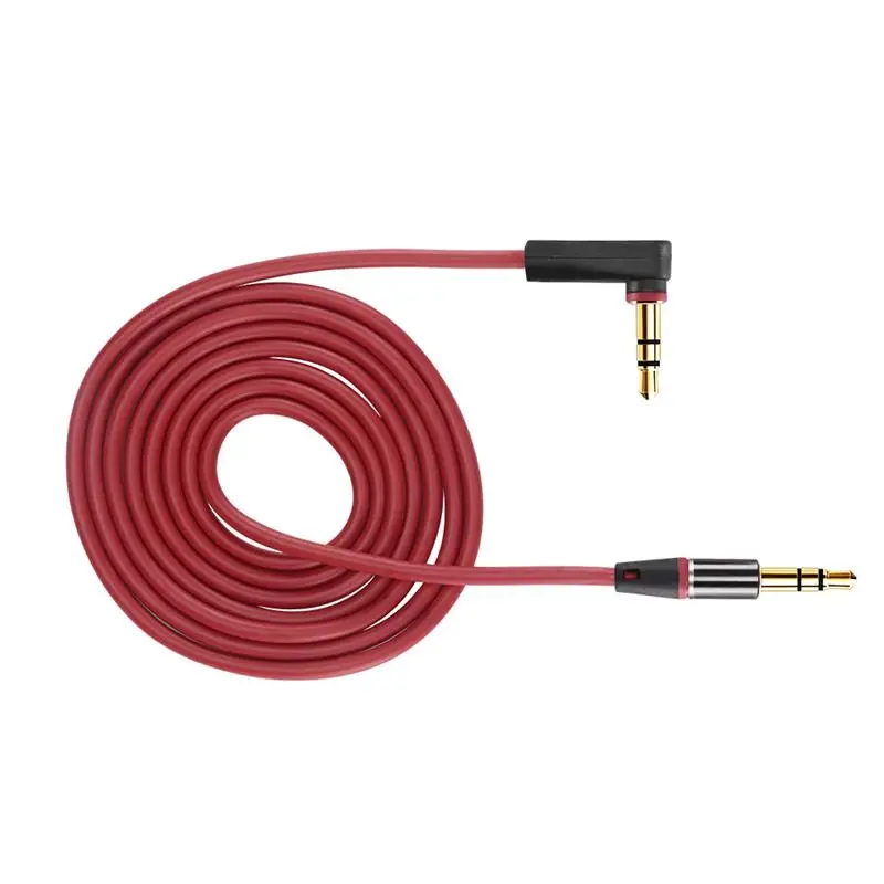 Red Высокое качество 3,5 мм Автомобильный Aux аудио кабель Jack Male To Male HIFI Универсальный стерео аудио кабель с углом 90 градусов аудио линия - Название цвета: Red