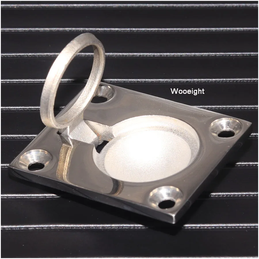 

Wooeight 48*38mm High Quality 316 Stainless Steel Boat Accessories Marine Ring Handle Cover Flush Hatch Locker Cabinet Pull Lift