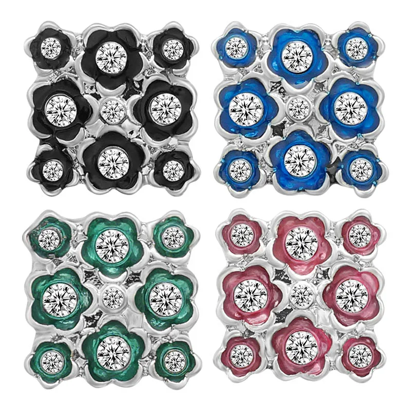 

Новинка KZ1299 Красивый квадрат 18 мм Стразы Цветы металлические красивые пуговицы смешанные для DIY красивые застежки ювелирные изделия Очаров...