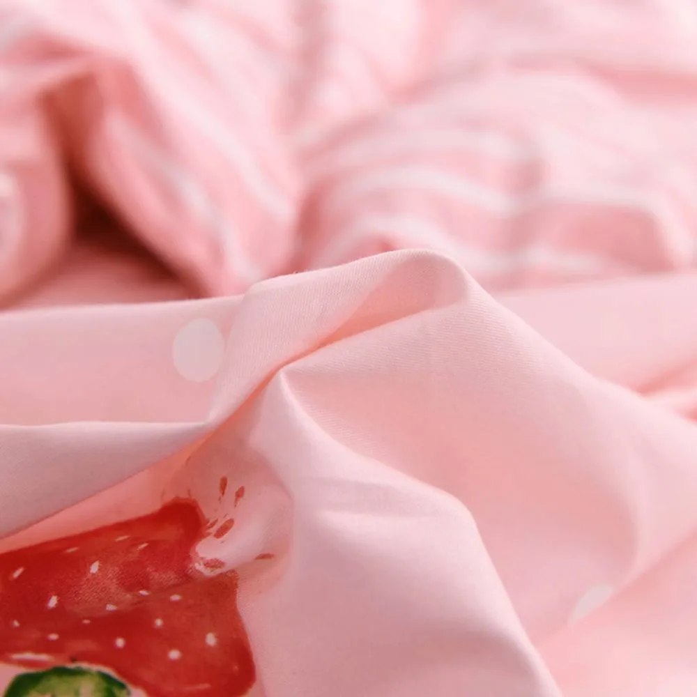 2019 папа и мима розовые плоды клубники скандинавский пододеяльник набор королева