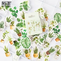 green plants paper small diary mini japanese cute box stickers set scrapbooking cute flakes journal stationery
