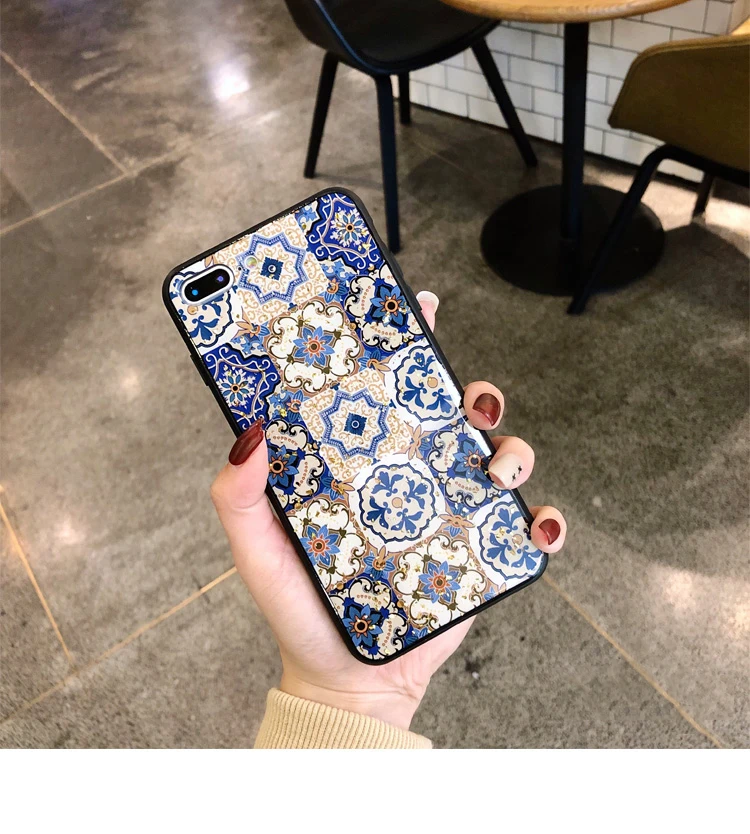GlamPhone чехол в этническом стиле с цветком из золотой фольги чехол для iphone11Pro/Max XS Max XR XS 8 8plus 7 7plus 6/6S Plus мягкая задняя крышка из ТПУ