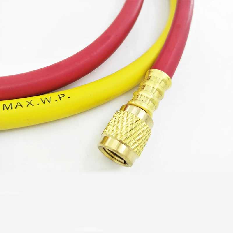 36-дюймовый заряжаемый шланг R410A рабочее давление 800 PSI разрыва 4000 желтый и красный