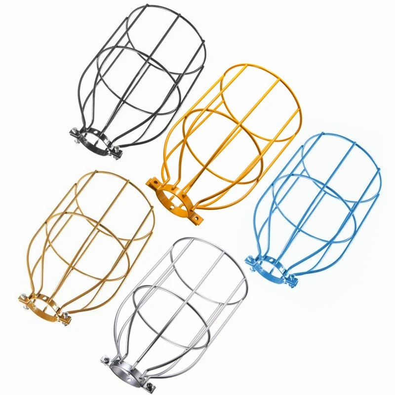 

Cage Retro Trouble Light Quality Vintage Steel Bulb Guard Clamp On Metal Lamp Industrial Pendant Lights For Bar Coffee Room Top