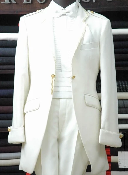 

Custom Made Groom Tuxedo Terno Para Noivo, Bespoke White Suits,1 Button Notch Flap Pocket, Tailor Made Wedding Suits for men