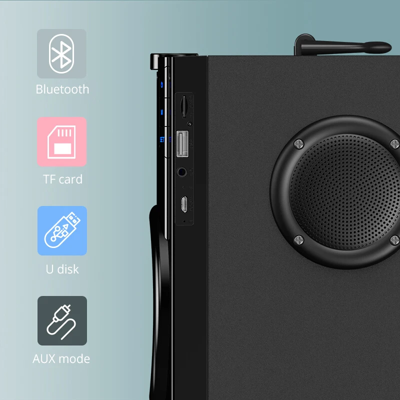 2200 мАч 4,2 беспроводной Bluetooth динамик открытый светодиодный дисплей 3D объемный стерео сабвуфер TF FM AUX Карта плеер радио будильник