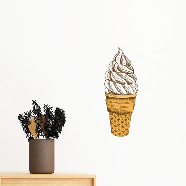 Icecream конус шоколадный ванильный десерт Сладкая Съемная Наклейка на стену