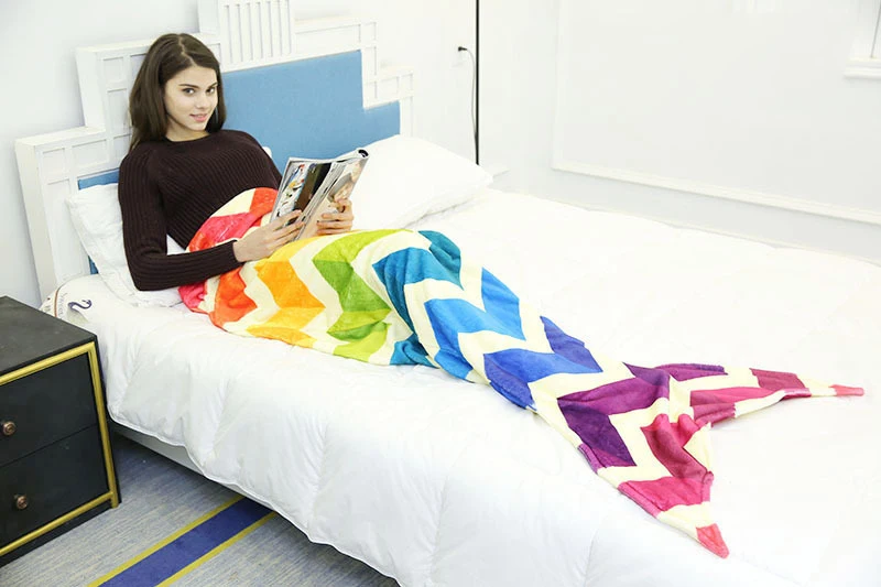 YOYIHOME одеяло Русалочка Фланелевое флисовое Радужное хвост русалки для взрослых