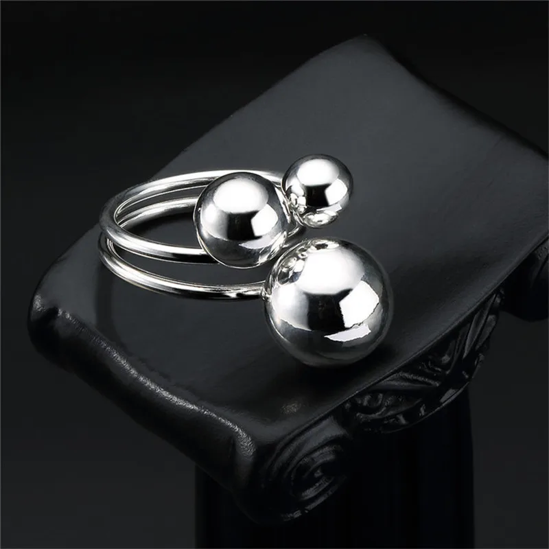 Женское кольцо с тремя бусинами Будды серебро 925 пробы|fashion rings for women|rings womenring |