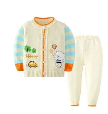 Вязаный осенний свитер для маленьких мальчиков и девочек детская трикотажная