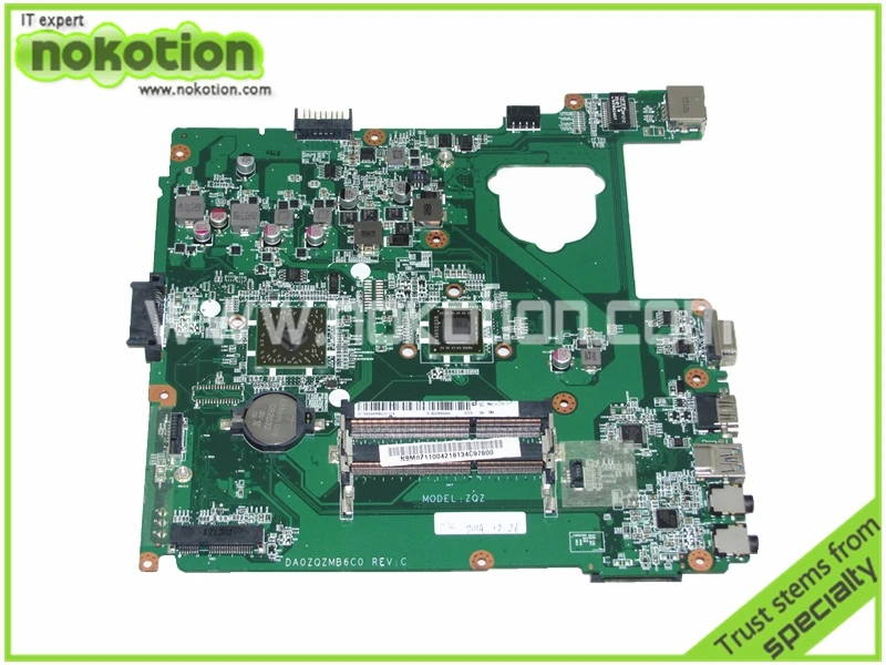 

NOKOTION ноутбук mothebroard для acer aspire E1-421 ZQZ DDR3 бортовой материнской платы NBM0Z11004 DA0ZQZMB6C0