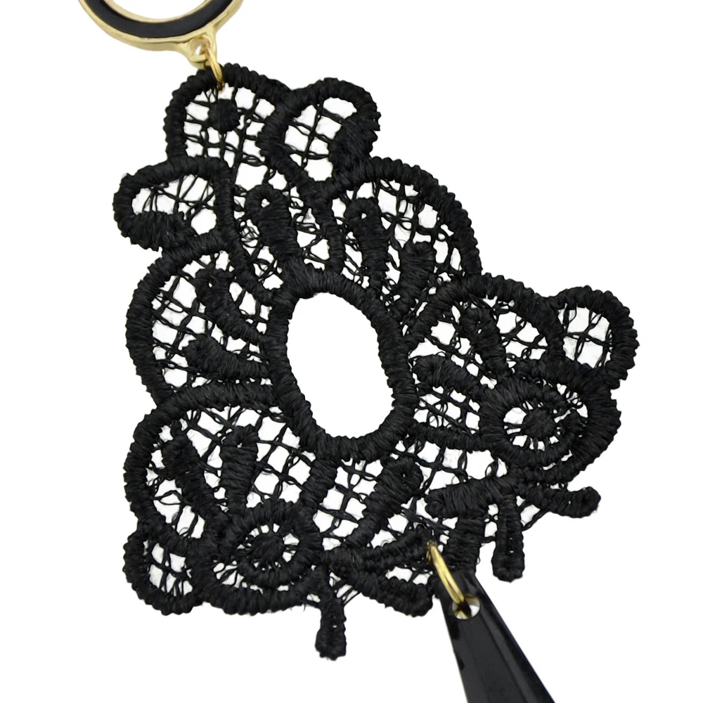 Retro Style Lace Earrings Hollow Out Geometric Party For Women Black Acrylic Arrow Pattern Dangle | Украшения и аксессуары
