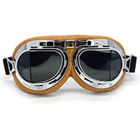 Smoke lens Винтажный анти-УФ мотоцикл велосипед Скутер Пилот очки шлем очки мотокросса стимпанк крейсерский шлем очки - Цвет: Smoke lens