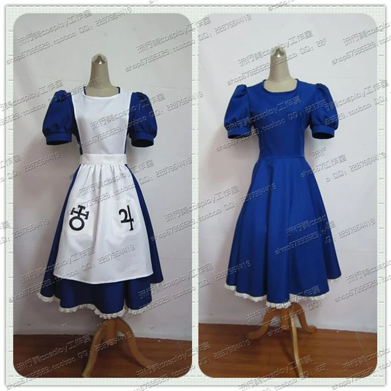 Алиса: безумие возвращается голубое платье Косплэй комплект ткань для Для женщин