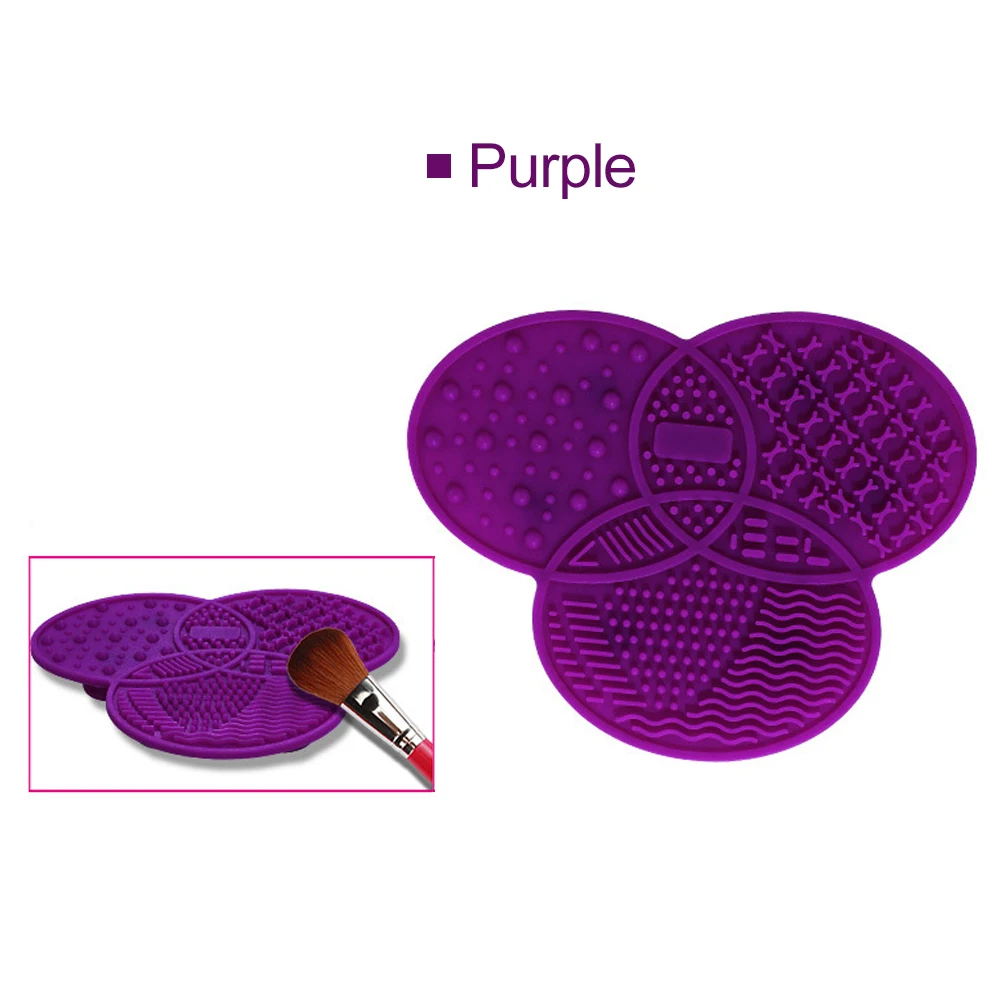 purple Высокое качество, кисти для макияжа, средство для удаления косметики, щетка для макияжа, очиститель, силиконовый коврик для чистки, коврик с присоской, скруббер - Цвет: purple