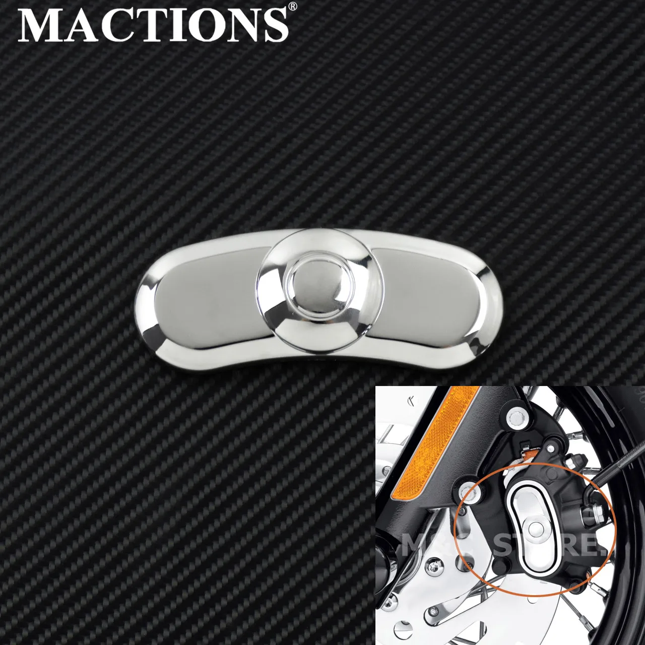 

MACTIONS Chrome ABS Plastic Front Rear Brake Caliper Sticker For Harley Sportster 883 1200 XL SuperLow Custom 48 72 2014-2019