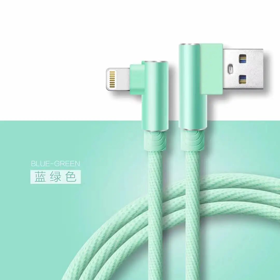 Кабель USB 90 градусов быстрая зарядка кабель системы освещения шнур данных