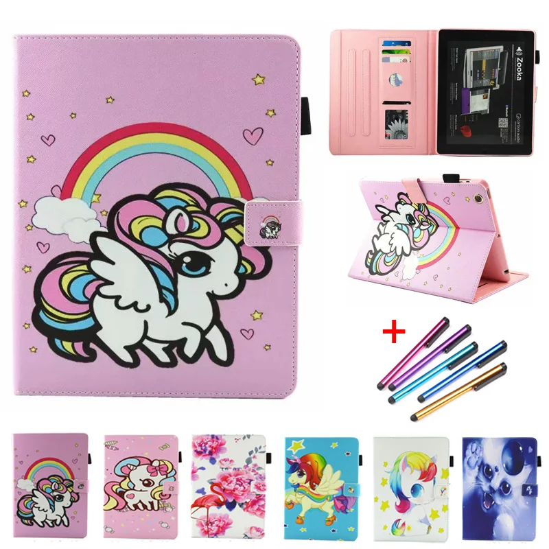 

Чехол для планшета для iPad 4 iPad 3 iPad 2 hoesjes, милый мультяшный единорог, чехол, Чехлы для iPad 2/3/4, чехол, чехол, Etui + стилус