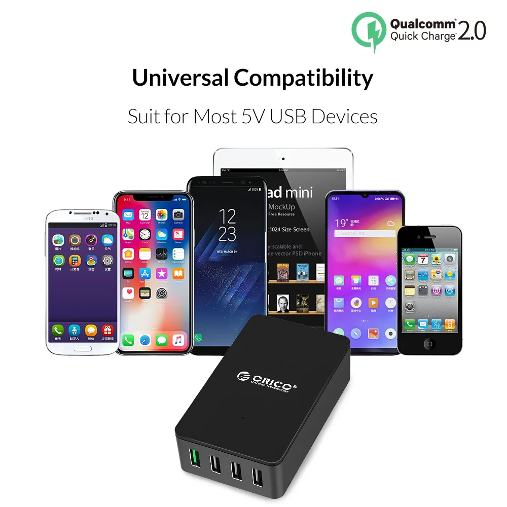 ORICO 4 порта настольное зарядное устройство QC2.0 быстрое USB Универсальный смарт