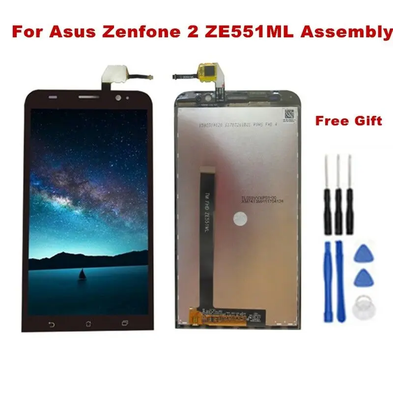 100% Оригинальный ЖК дисплей и дигитайзер для ASUS Zenfone 2 ZE551ML полная сборка|Экраны