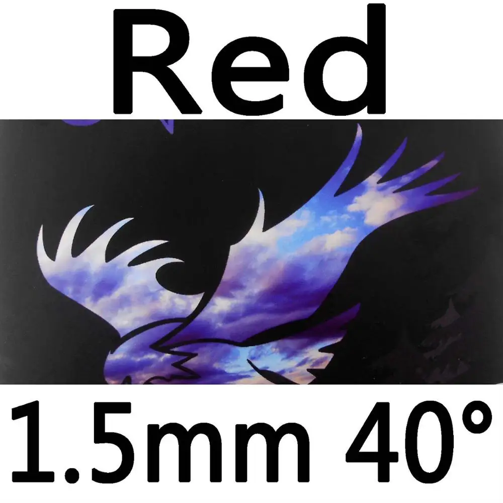 Red 1.5mm H40 61second Eagle Pips-в настольном теннисе PingPong резиновая с желтой губкой - Цвет: Red 1.5mm H40