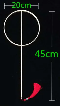 round 20cm long45cm Мульти размер с длинной ручкой китайский веер держатель стенд ручной работы Мода DIY танцевальный костюм, реквизит Круглый ручной вентилятор каркас - Цвет: round 20cm long45cm